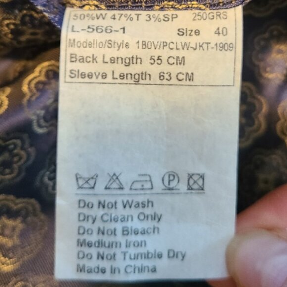 VINTAGE PIERRE CARDIN PARIS TAILORED FITTED BLAZER JACKET HANDSTITCHED sz 40 - Picture 7 of 7